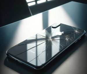 iPhoneの背面パネルが割れている画像