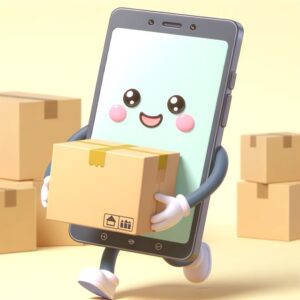 データお引越しを促すパソコンくん
