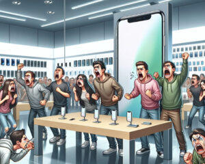 高価すぎるiPhoneを嘆くユーザー絵