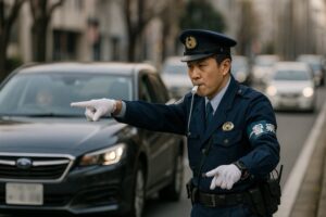 交通整理をする警察官
