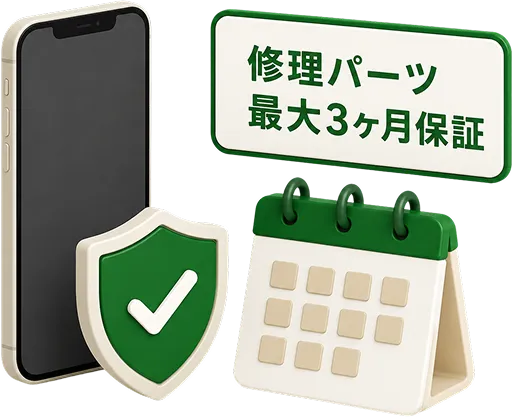 EyeSmartの修理パーツが最大3ヶ月保証付きのイメージ